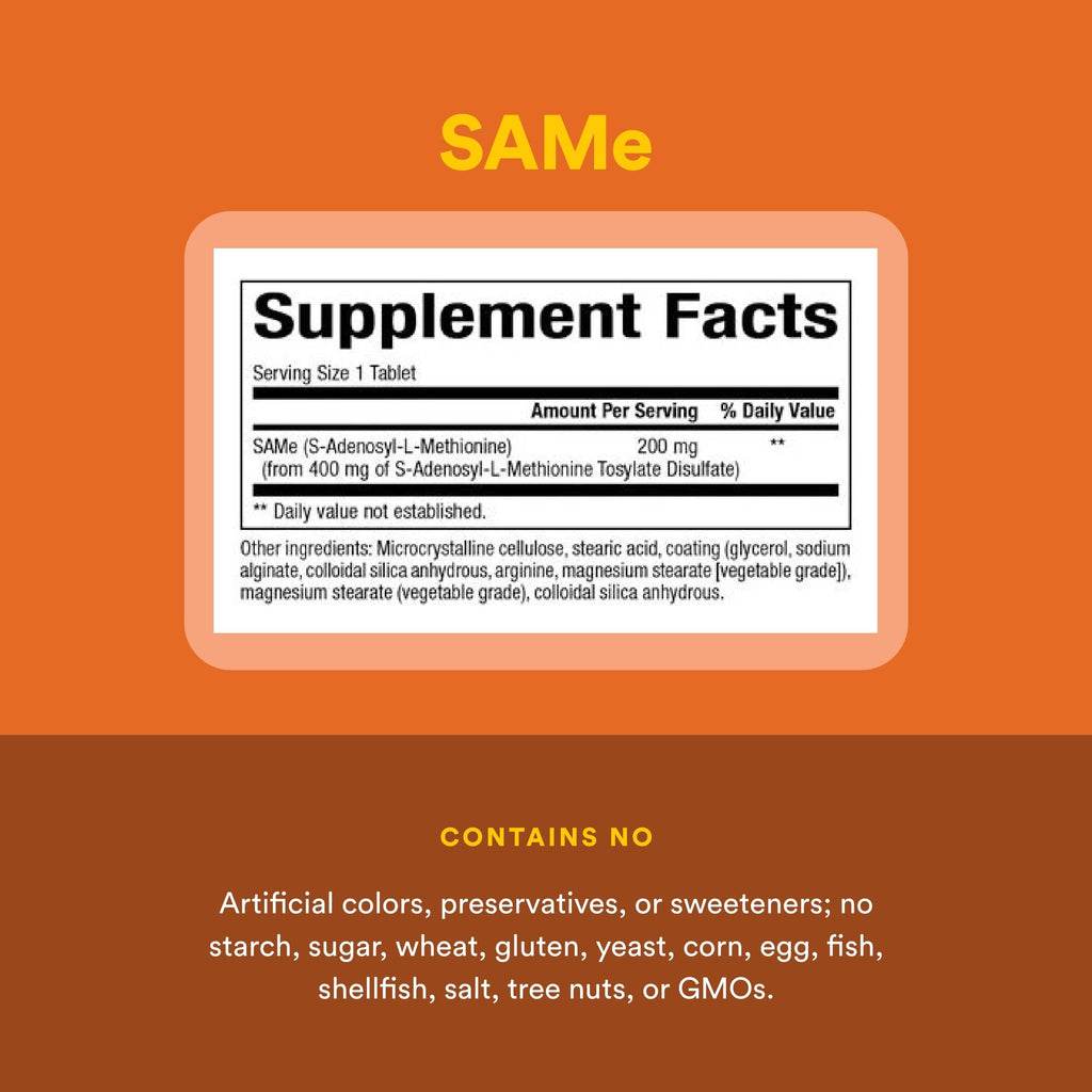 Natural Factors SAMe 200 mg Mood & Joint Support - 30 Tablets - image 4