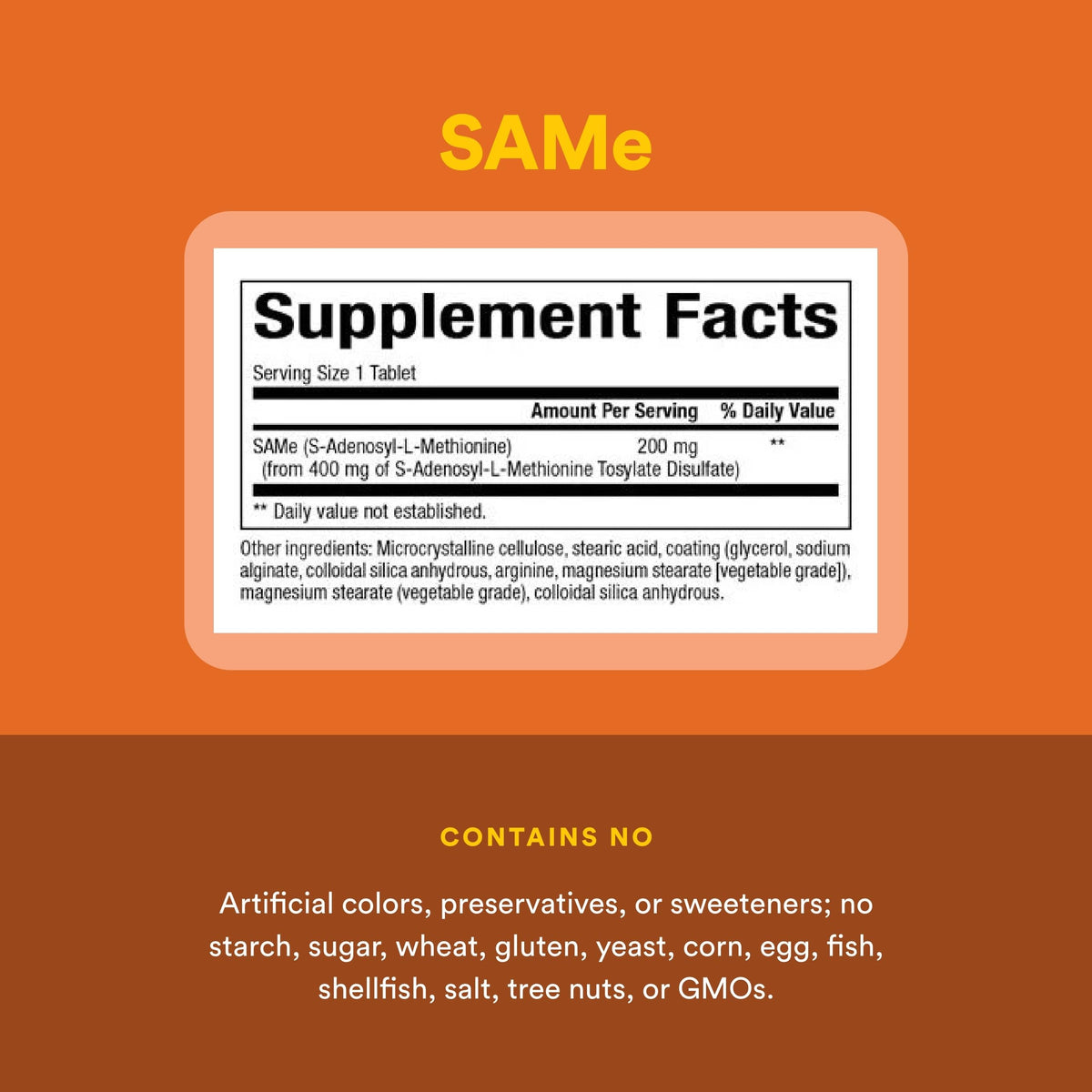 Natural Factors SAMe 200 mg Mood & Joint Support - 30 Tablets - image 4