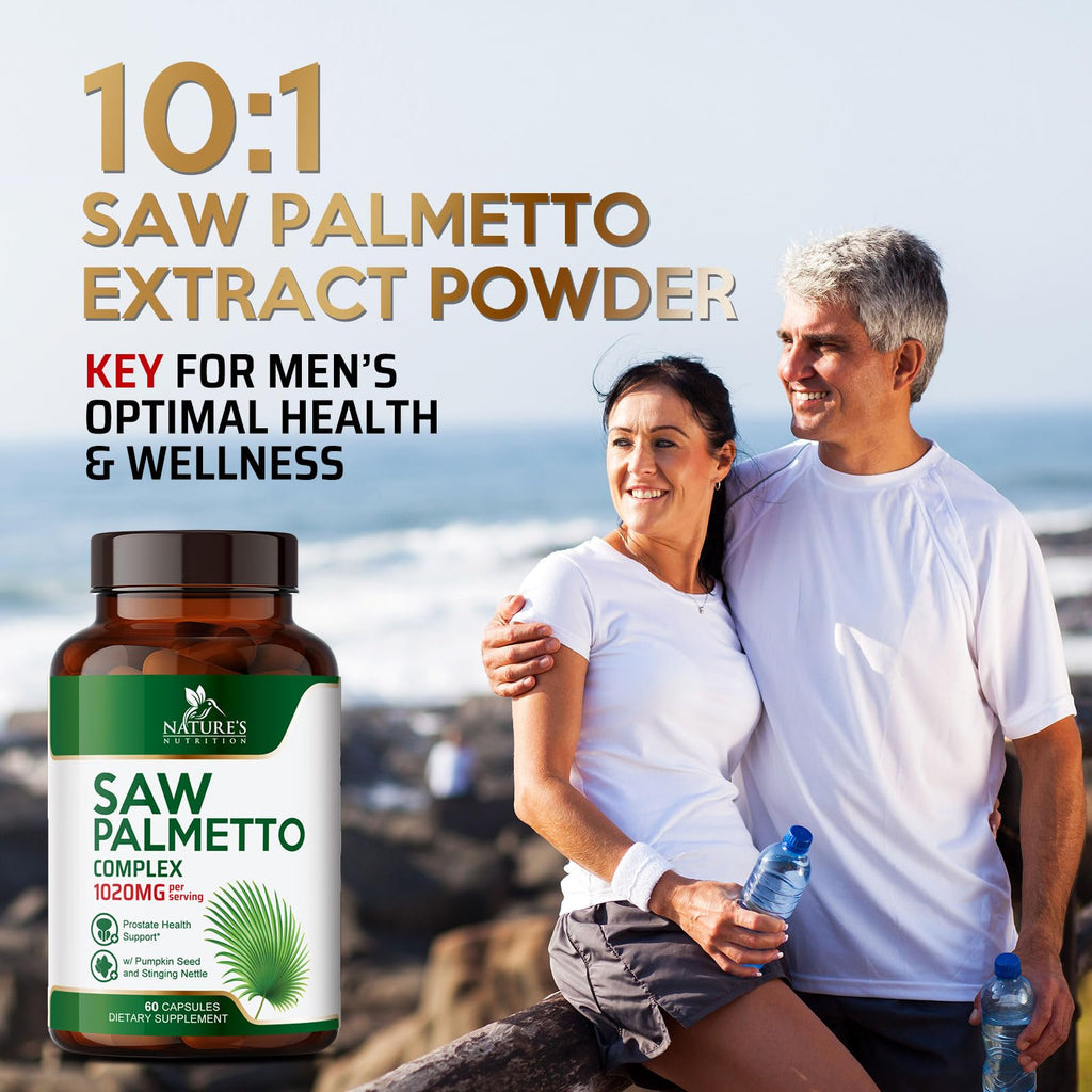 Nature's Nutrition Saw Palmetto for Men - 3X Strength Prostate Health