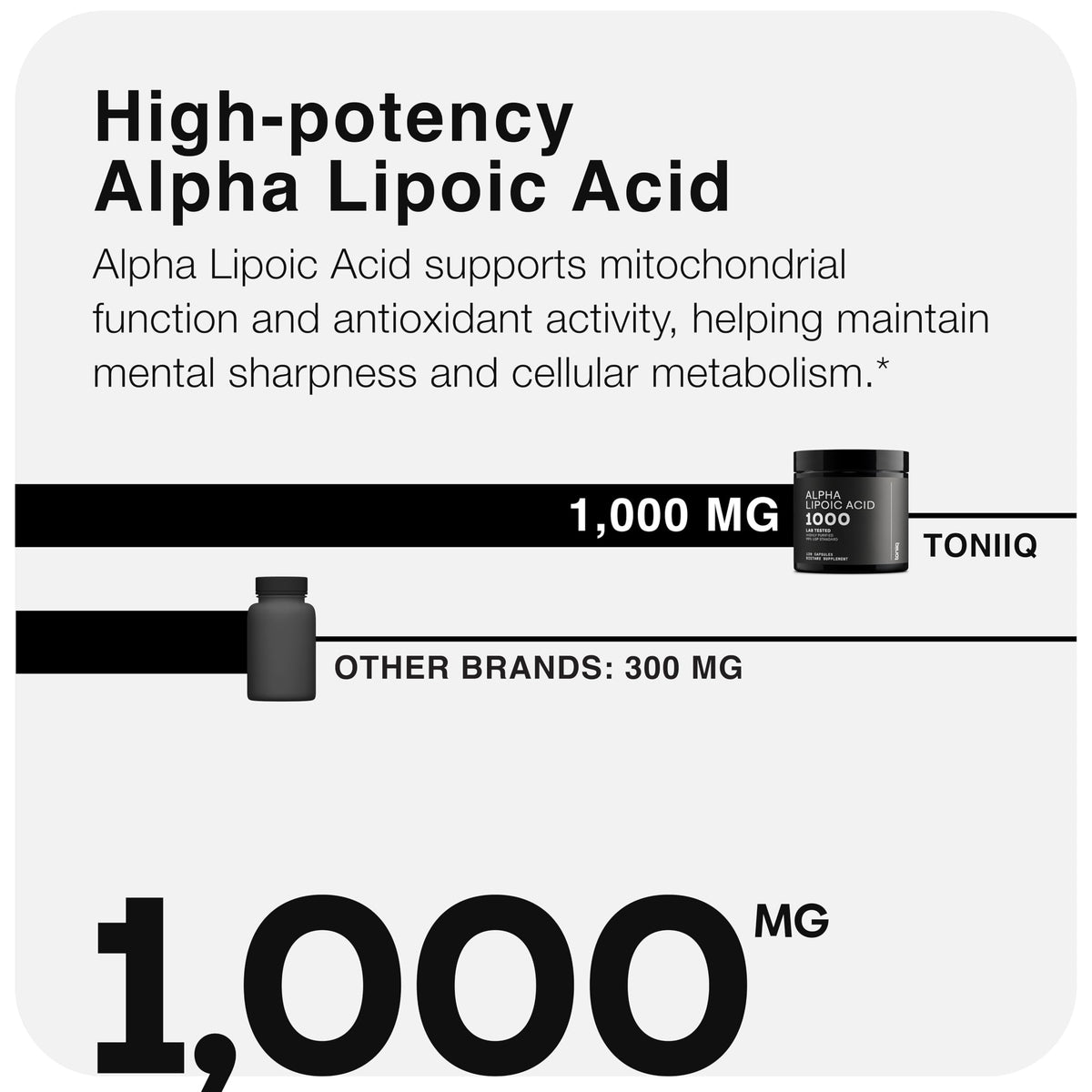 Toniiq 1000mg Ultra High Strength Alpha Lipoic Acid - 120 Capsules - image 4