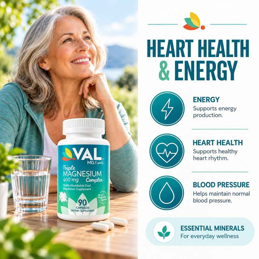 VAL Triple Magnesium Complex 400mg for Sleep & Relaxation - 90 Capsules - image 7