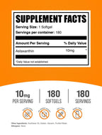 BulkSupplements Astaxanthin 10mg Softgels - 180 Count - image 2