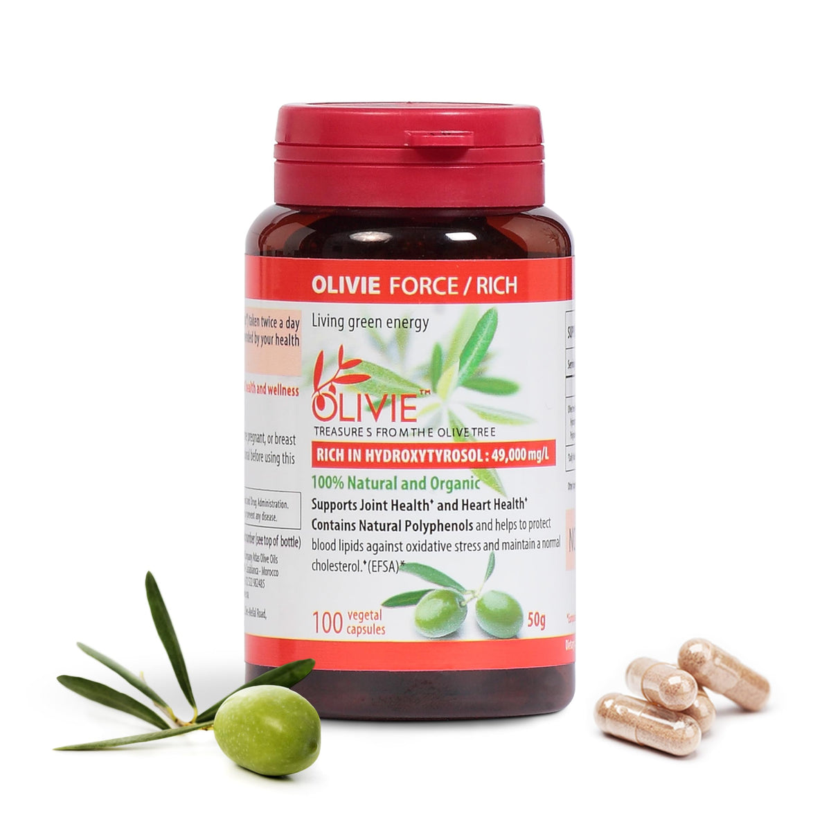 OLIVIE Force/Rich Olive Leaf & Fruit Antioxidant - 100 Capsules