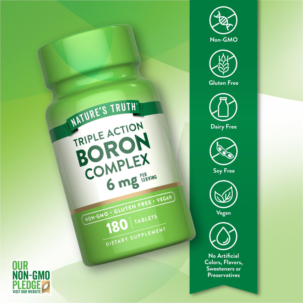 Nature's Truth Triple Action Boron Complex 6mg - 180 Tablets - image 3