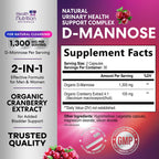 Health Nutrition Naturals D-Mannose 1300mg - Fast-Acting Organic D
