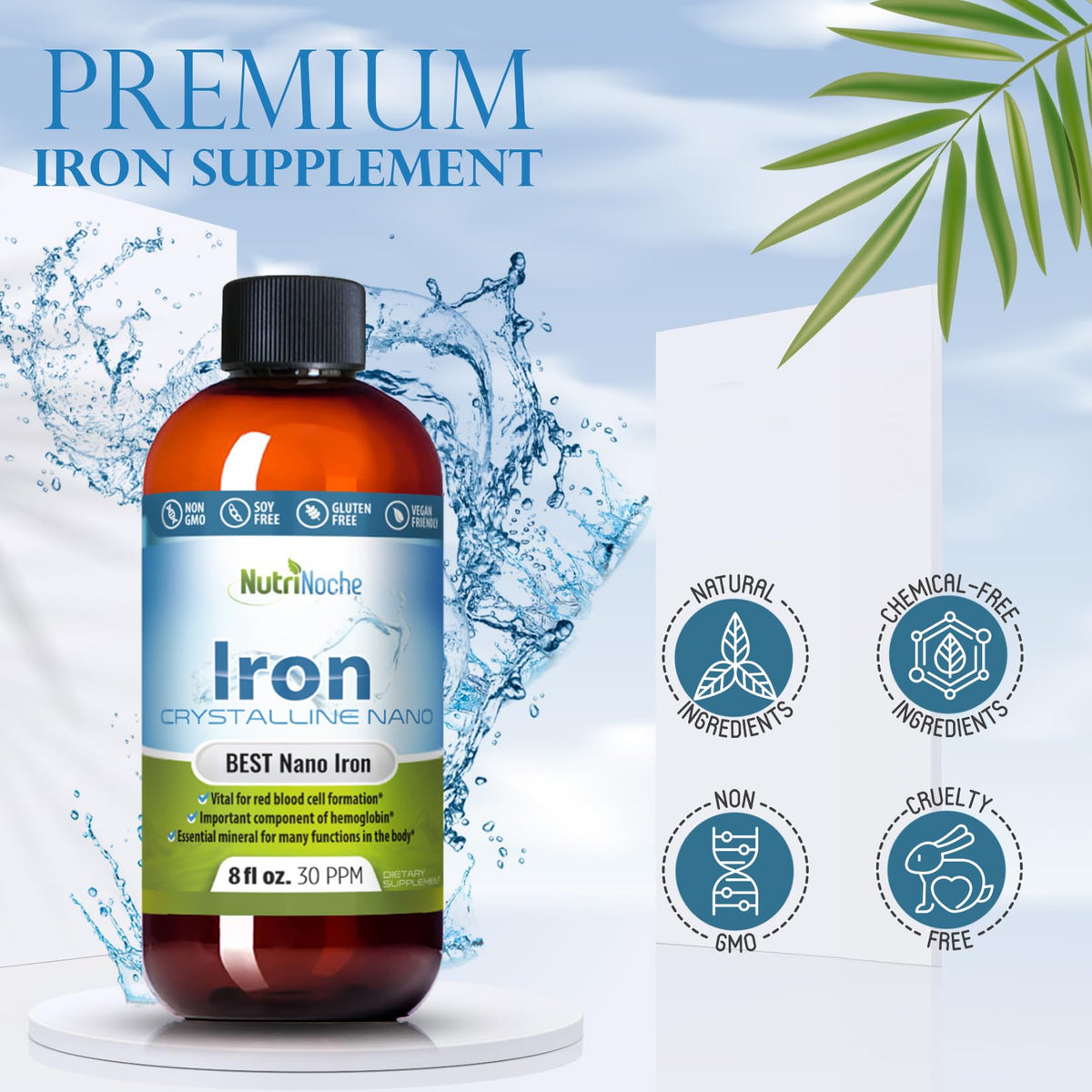 NutriNoche Colloidal Liquid Iron Supplement - 30 ppm - Colloidal