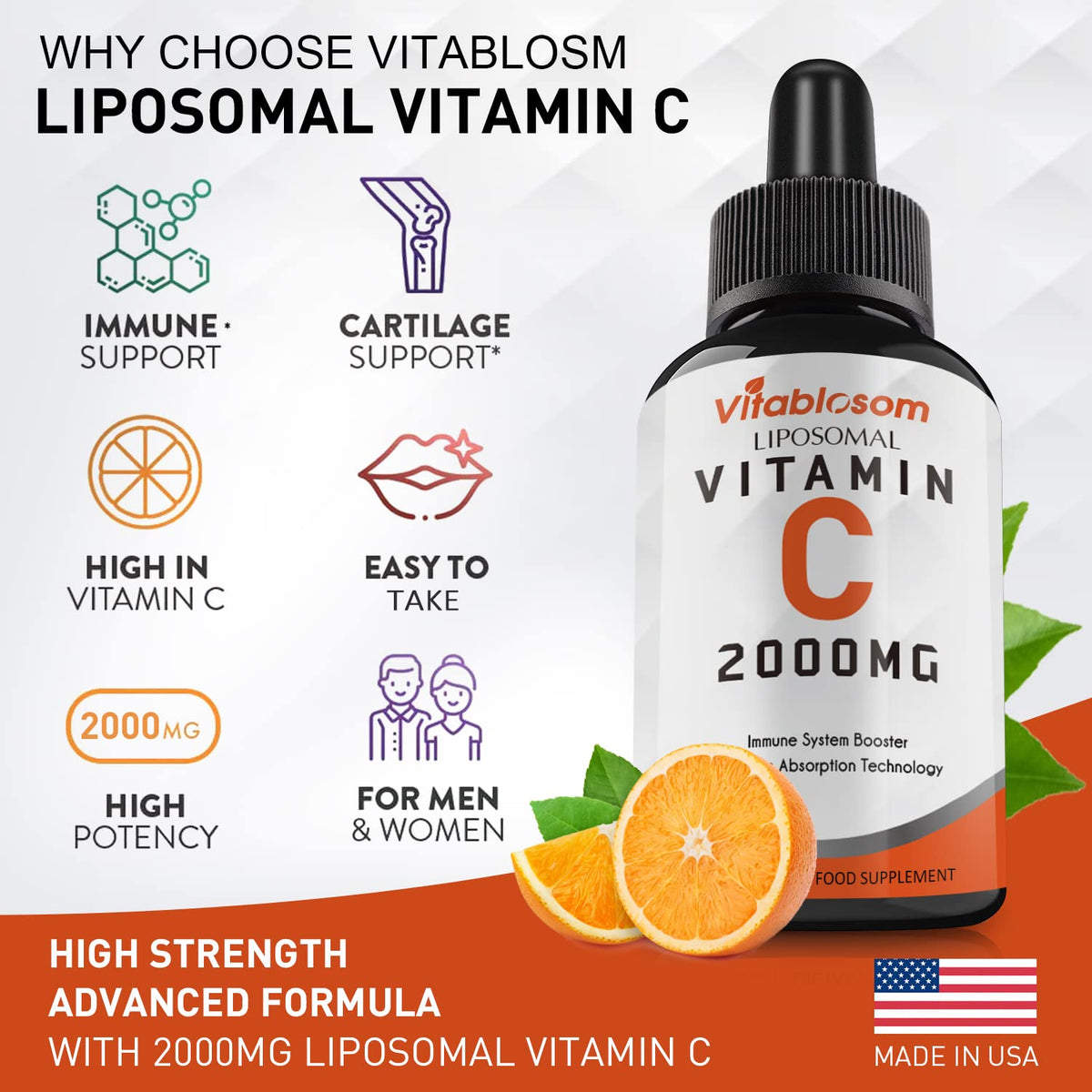 Vitablosom Liposomal Vitamin C 2000mg Liquid for Adults