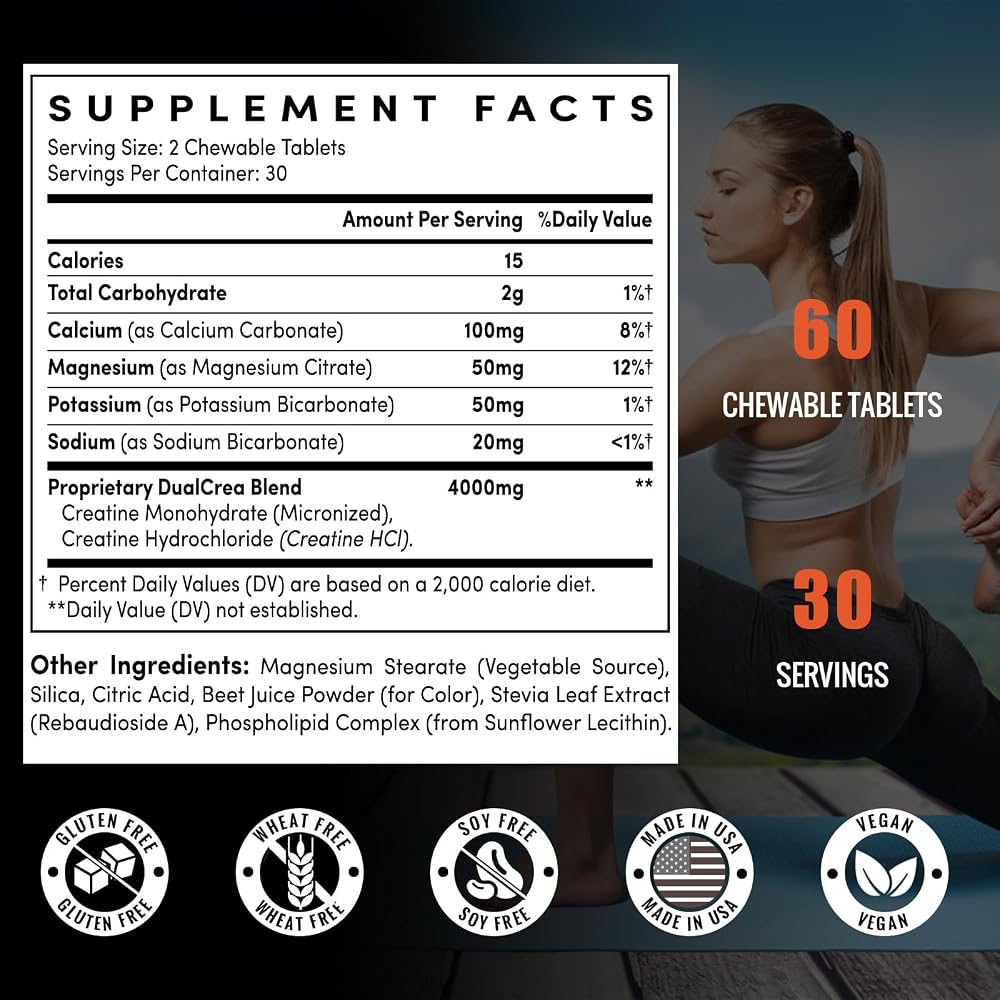 Zeylamum Liposomal Creatine Monohydrate Chewable Tablets - 60 Count - image 2