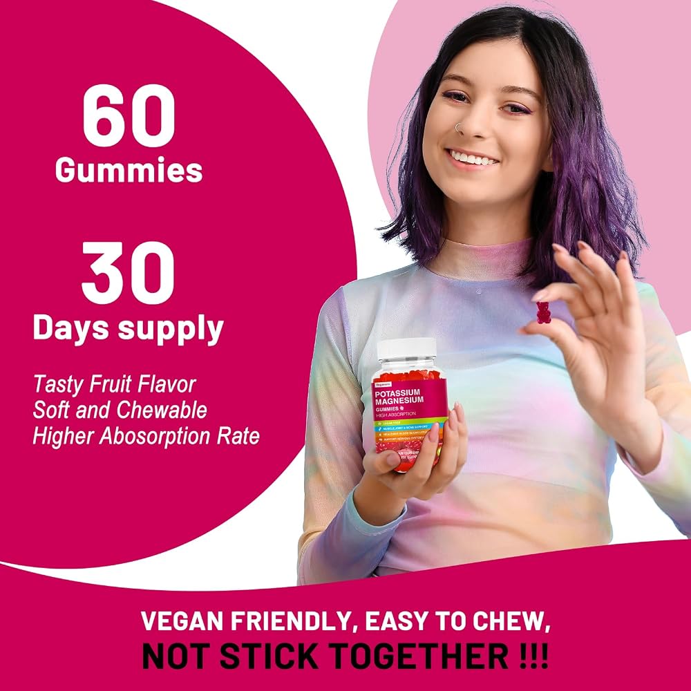 Vegavero Potassium Magnesium Gummies - Magnesium Glycinate Gummies