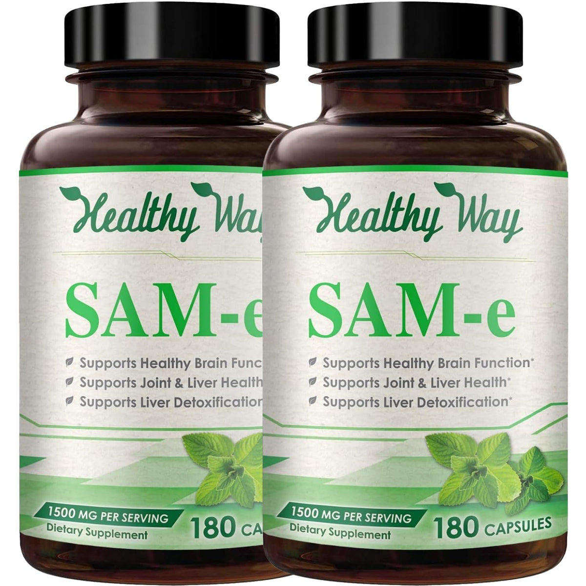 HealthyWayRx SAM-e 1500mg Capsules Brain & Mood Support - 120 Servings