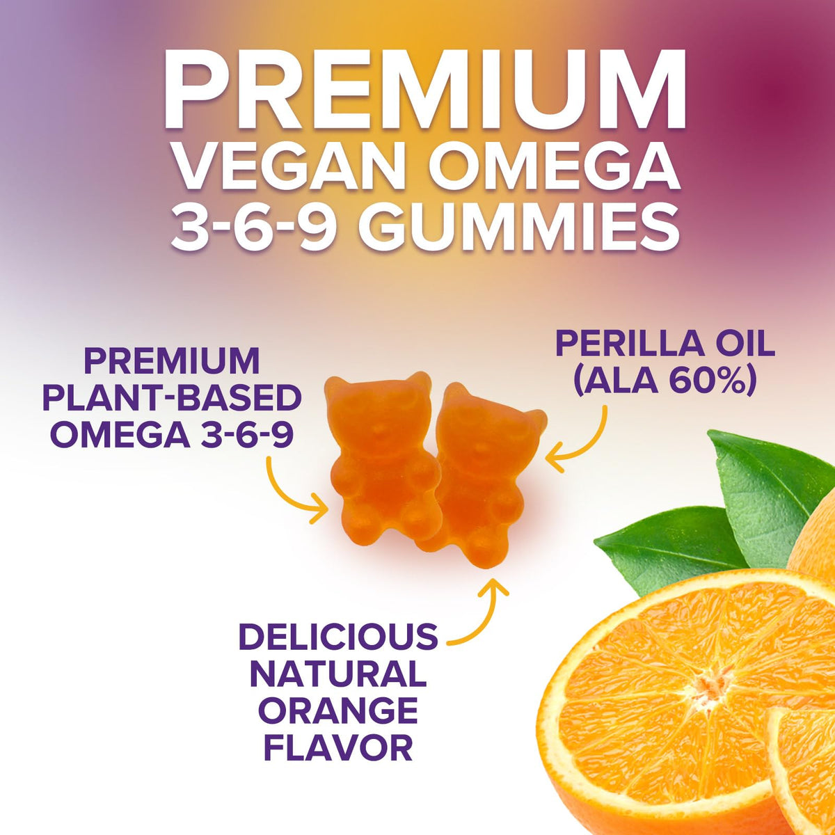 Nature's Nutrition Omega 369 Gummies - Vegan Triple Omega 3