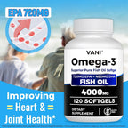 VANI Fish Oil Omega 3 4000mg with EPA & DHA - 120 Softgels - image 5
