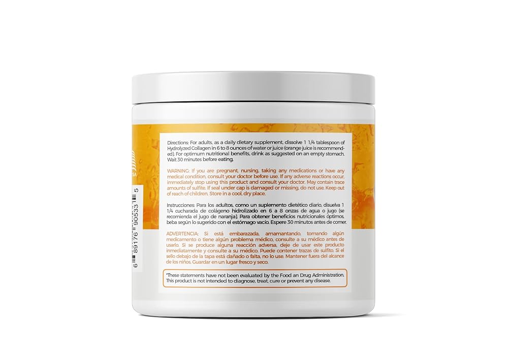 AV Orange Hydrolyzed Grass Fed Collagen with Vitamin C Powder - 198g - image 9