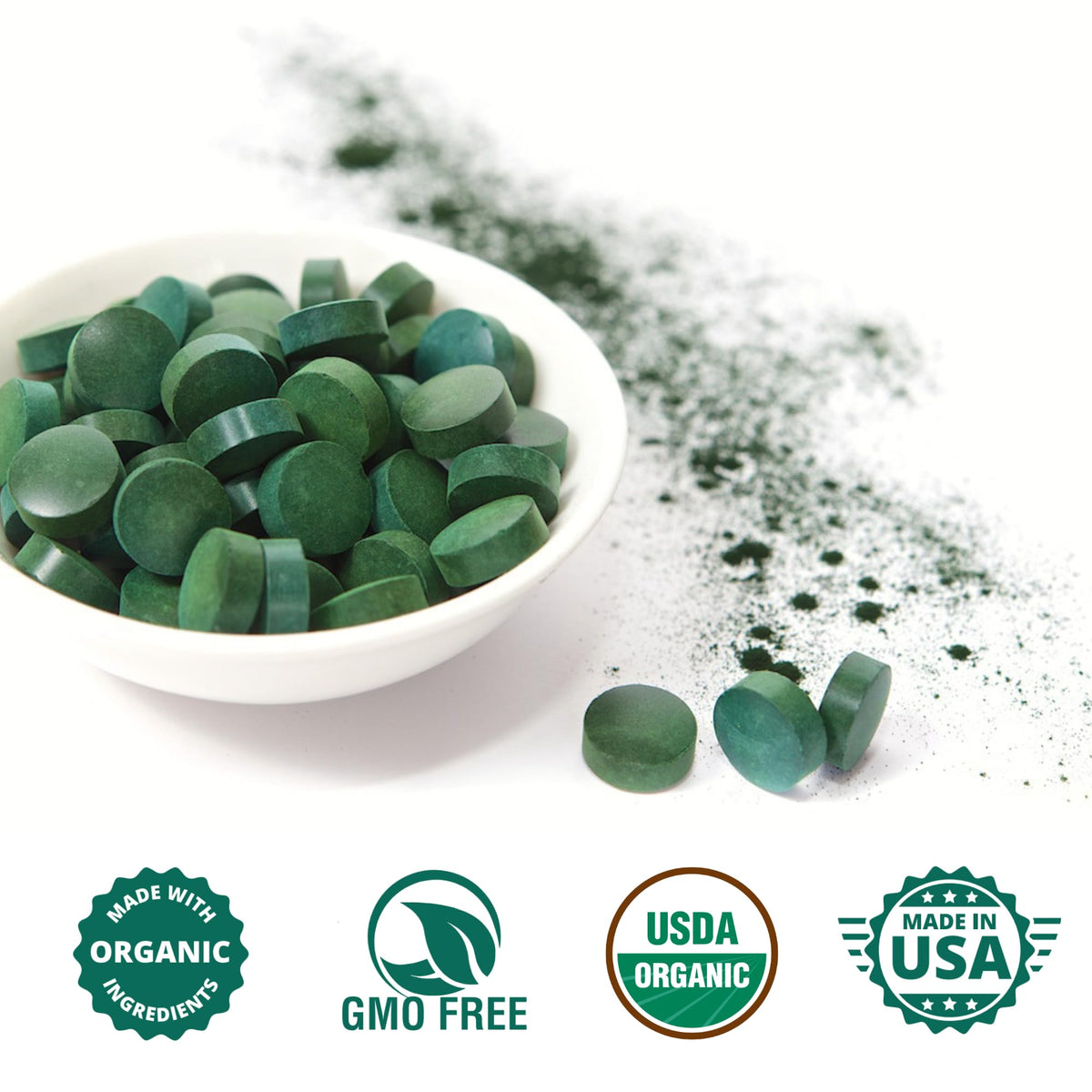 Wizelephant Organic Spirulina Chlorella Tablets - 400 Count - image 4