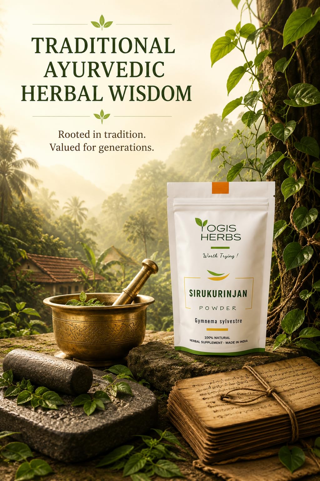 YOGIS HERBS Sirukurinjan Gymnema Sylvestre Powder - 16 Ounce - image 2