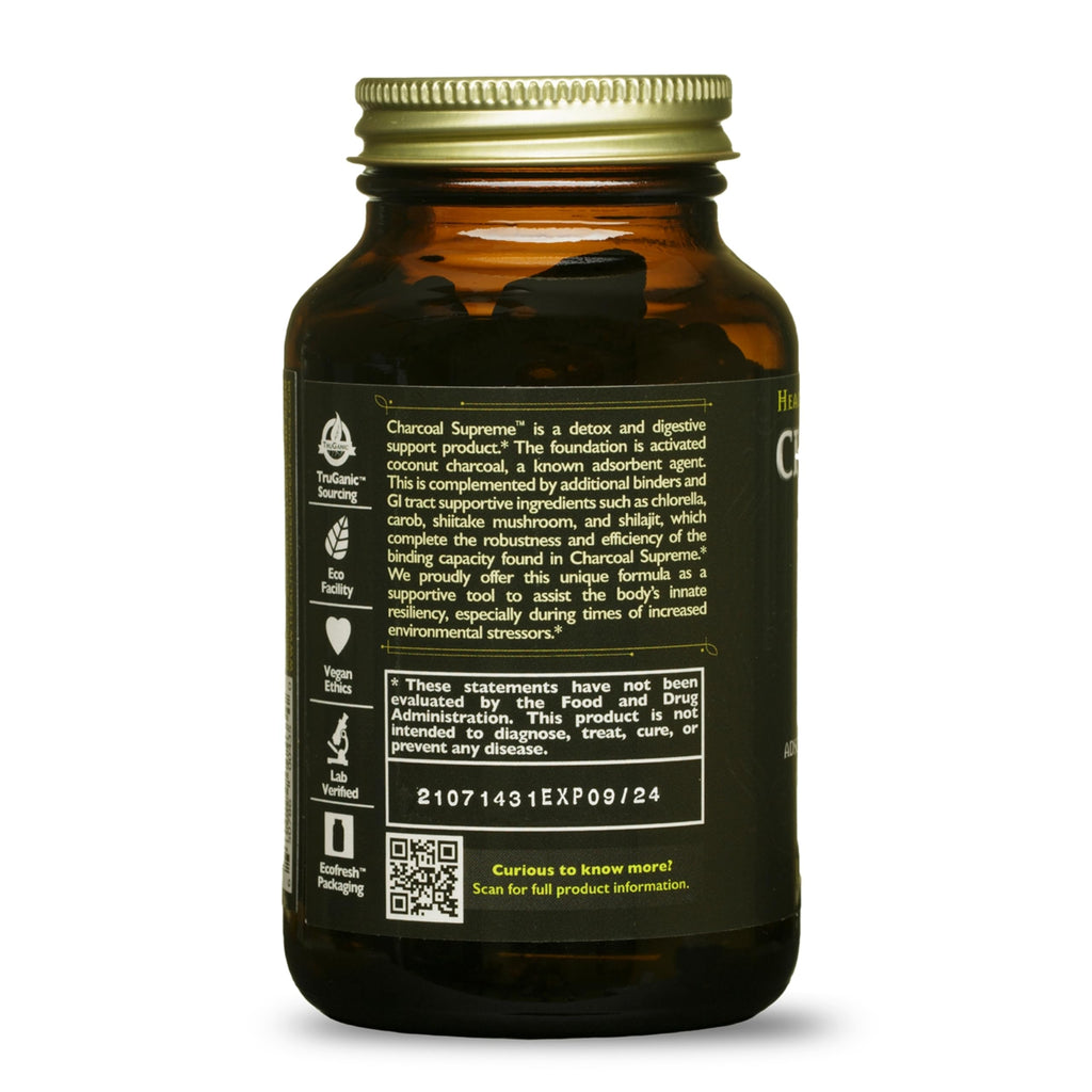 HealthForce SuperFoods Charcoal Supreme - 120 Vegetarian Capsules - image 3