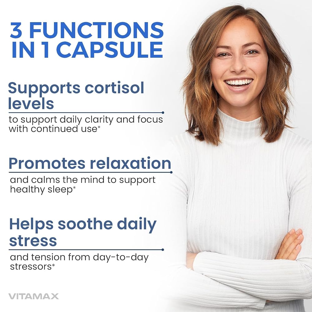 Vitamax Corti-Calm Cortisol Supplement for Relaxation - 60 Capsules - image 4