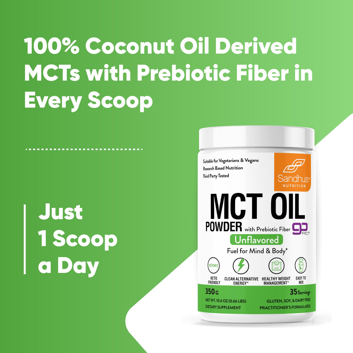 Sandhu's MCT Oil Powder with Prebiotic Fiber - 35 Servings - image 5