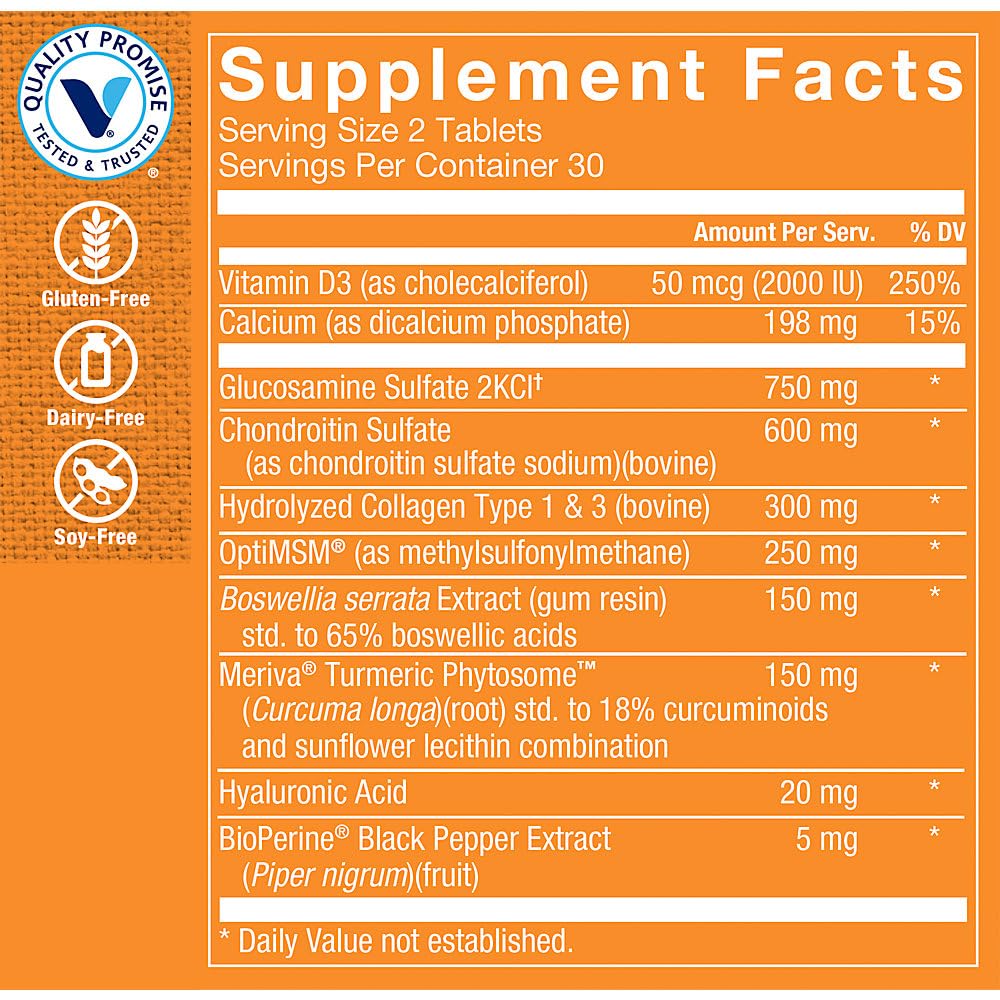 The Vitamin Shoppe Ultimate Gold Joint Care with Vitamin D3 - 60 Tablets - image 3