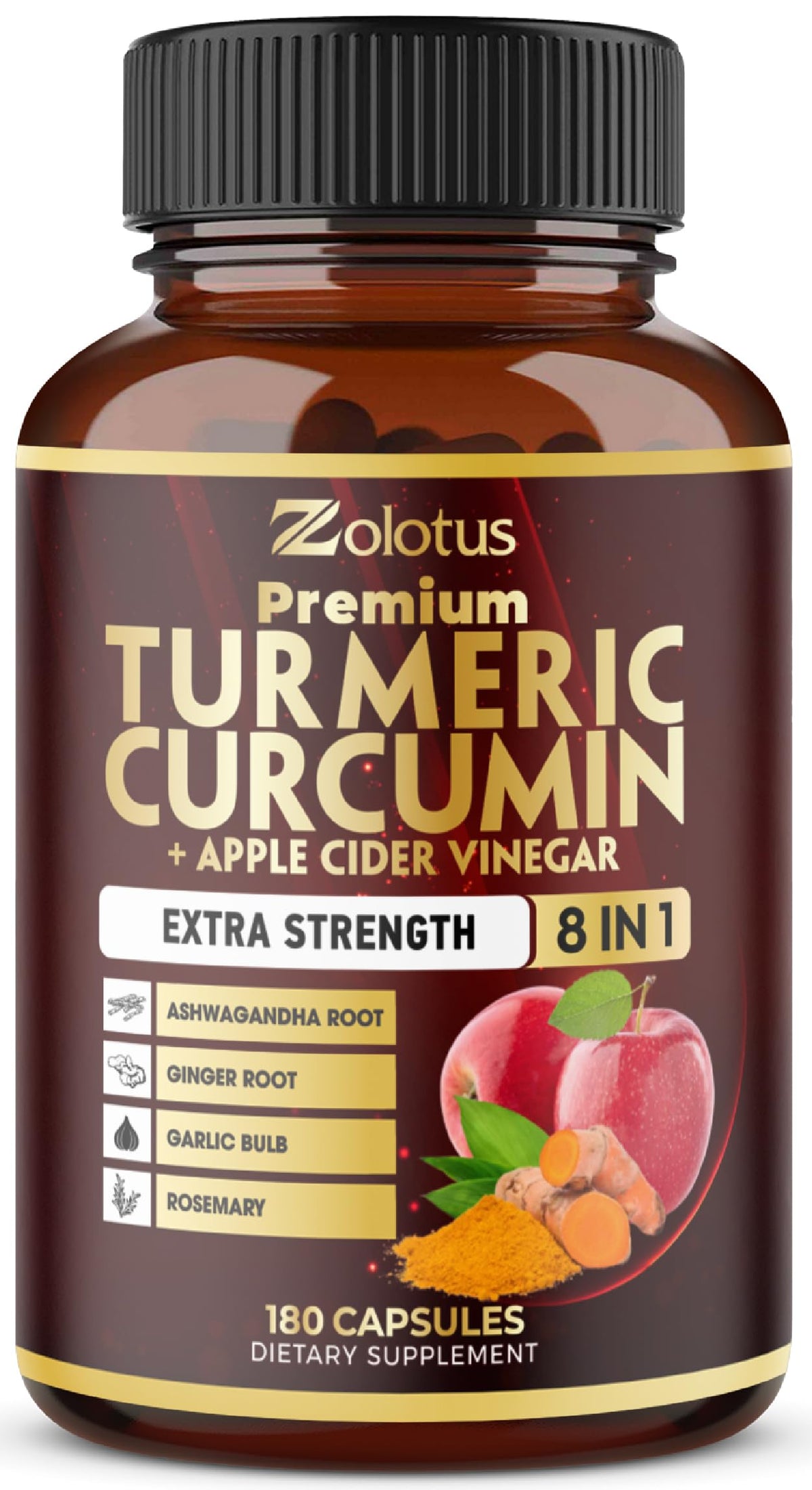 Zolotus Turmeric Apple Supplement - 2Pack 90 180 Capsules