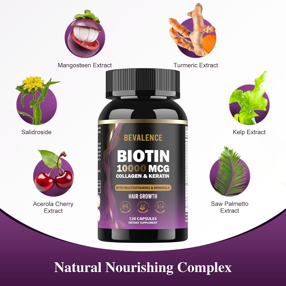 Bevalence Biotin 10,000 MCG Hair Growth Support - 120 Capsules - image 5