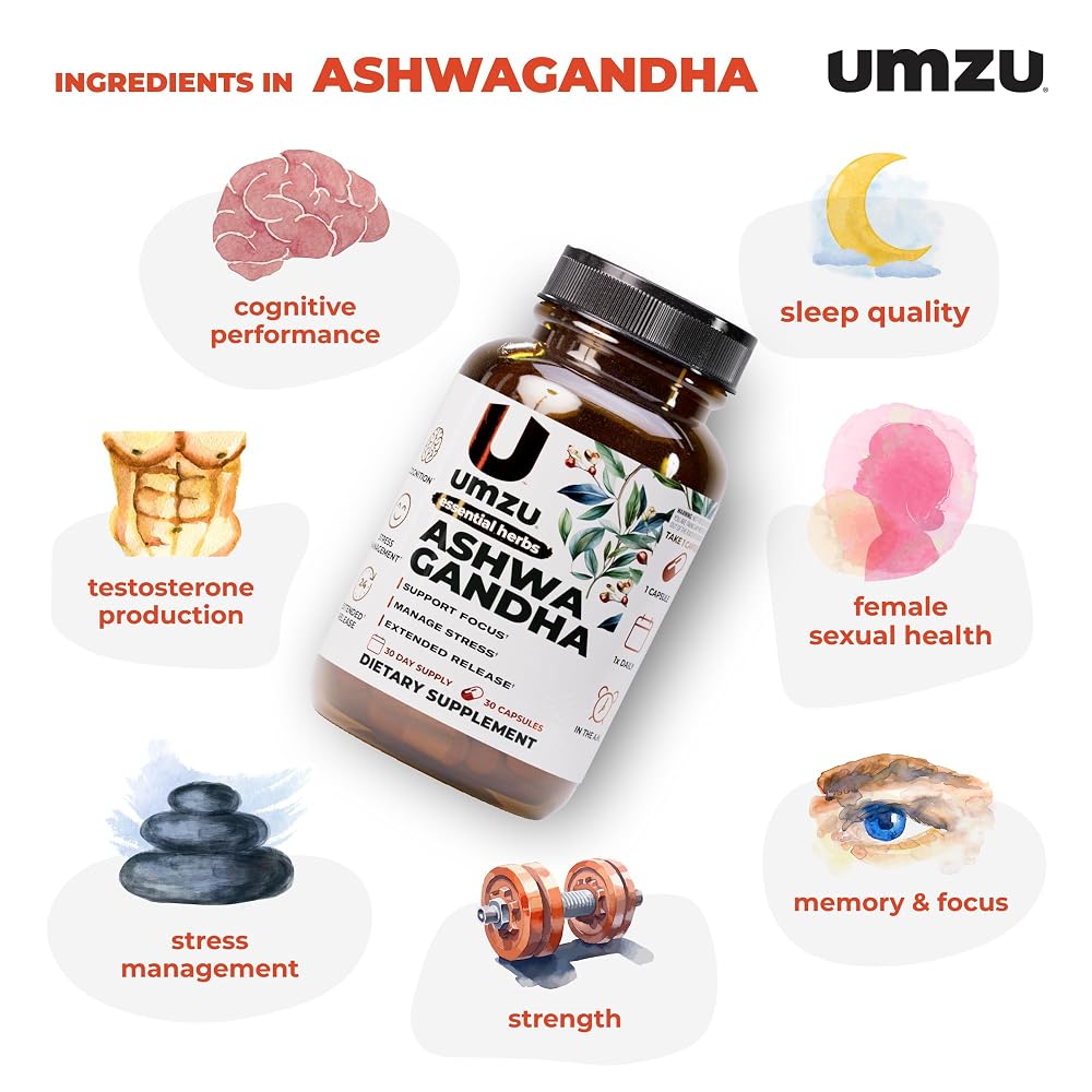 UMZU Ashwagandha Supplement Capsules - 30 Count - image 3