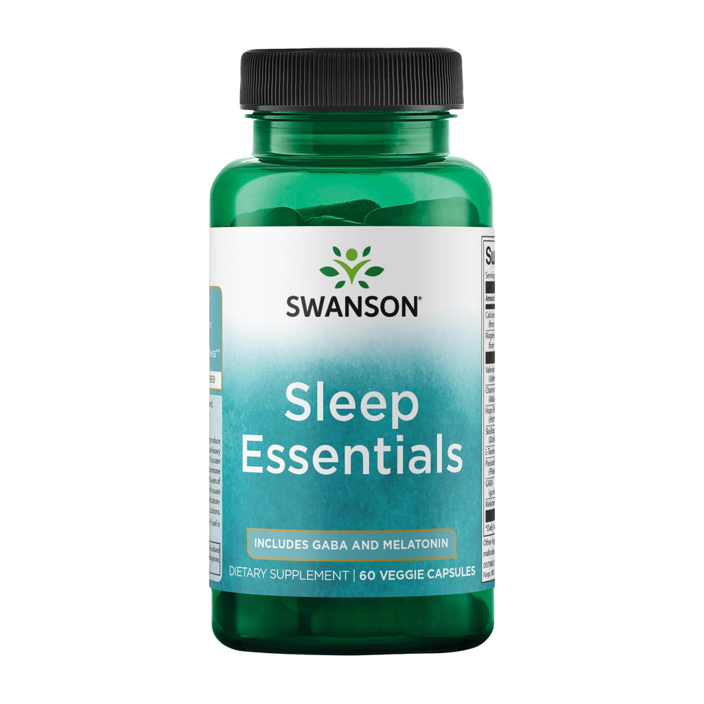 Swanson Sleep Essentials with GABA and Melatonin - 60 Vegetarian Capsules