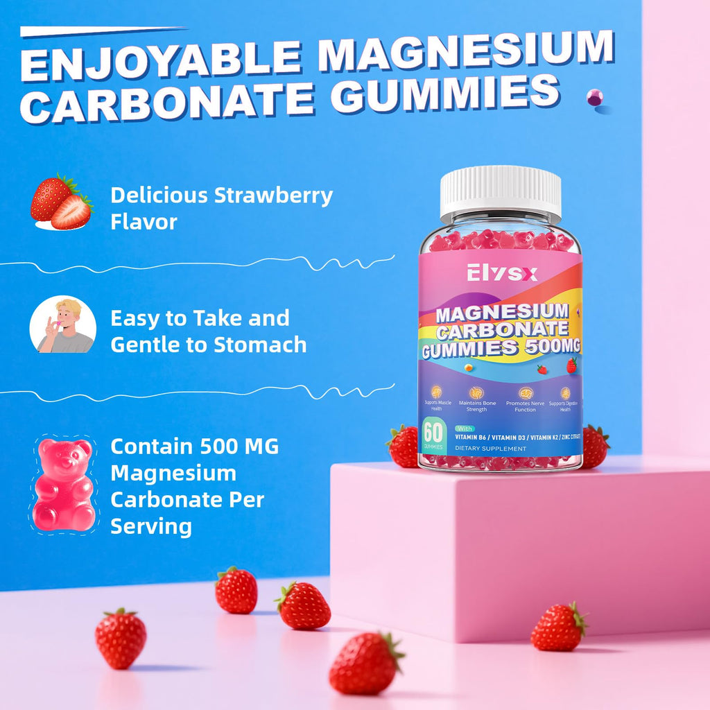 Elysx Magnesium Carbonate 500mg Gummies - 60 Gummies - image 6