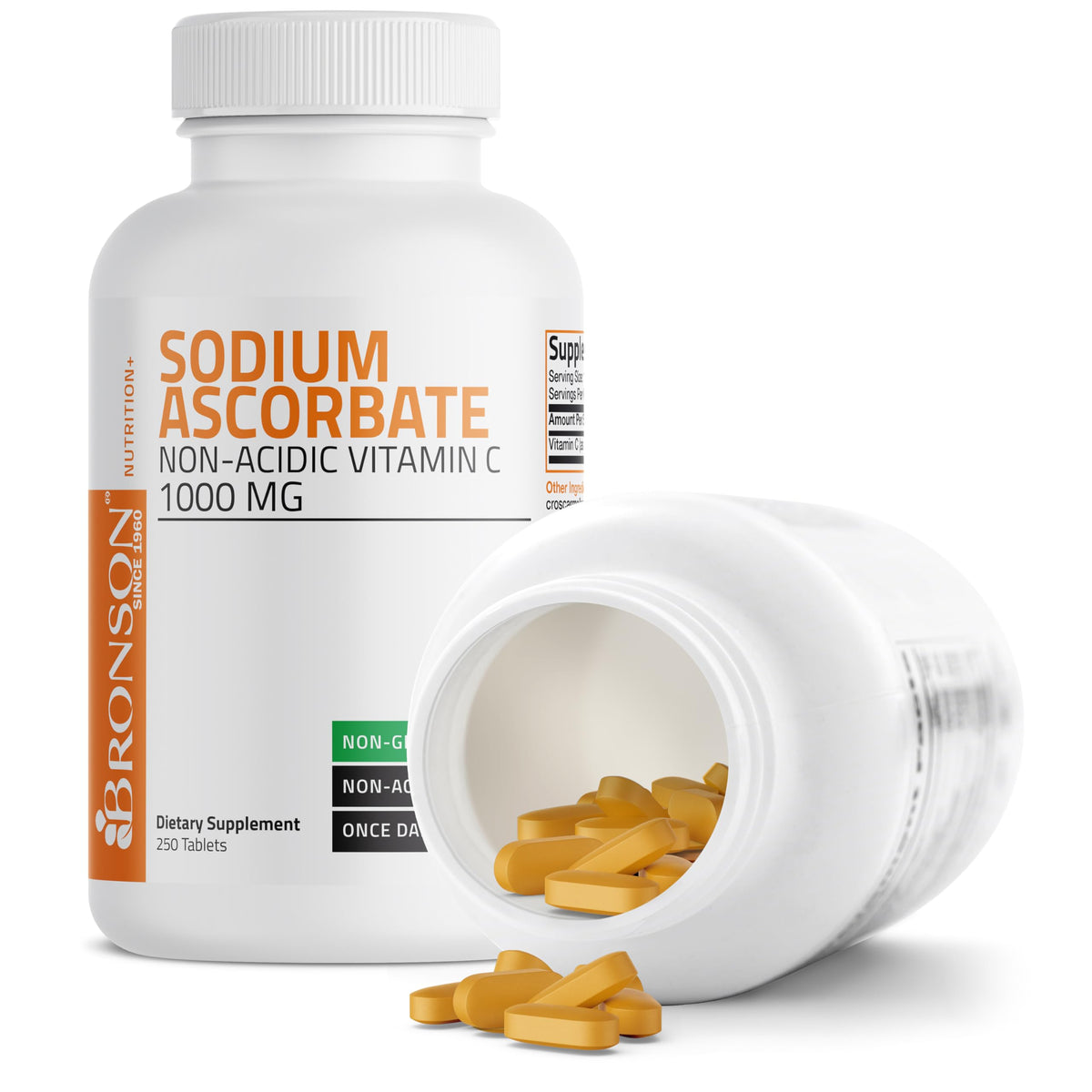 Bronson Non-Acidic Vitamin C 1000 mg Sodium Ascorbate - 250 Tablets - image 7