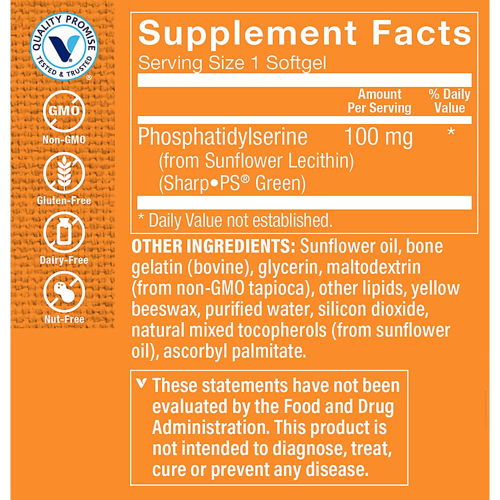 The Vitamin Shoppe Sunflower Phosphatidylserine 100 mg - 30 Softgels - image 2