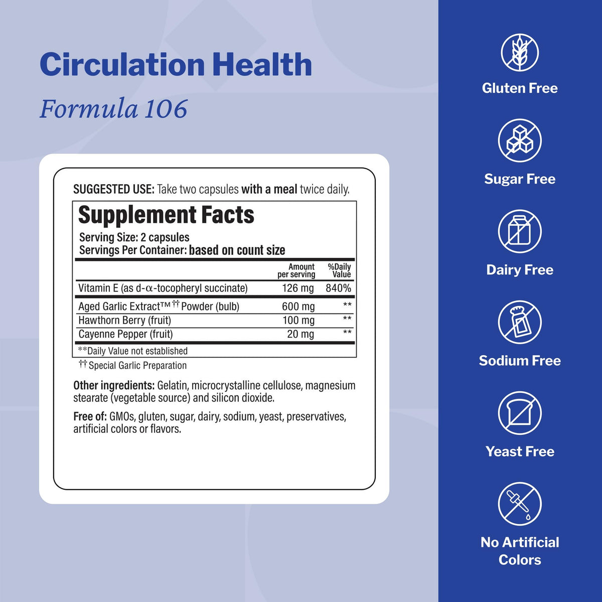 Kyolic Aged Garlic Extract Circulation Health Formula 106 - 200 Capsules - image 3
