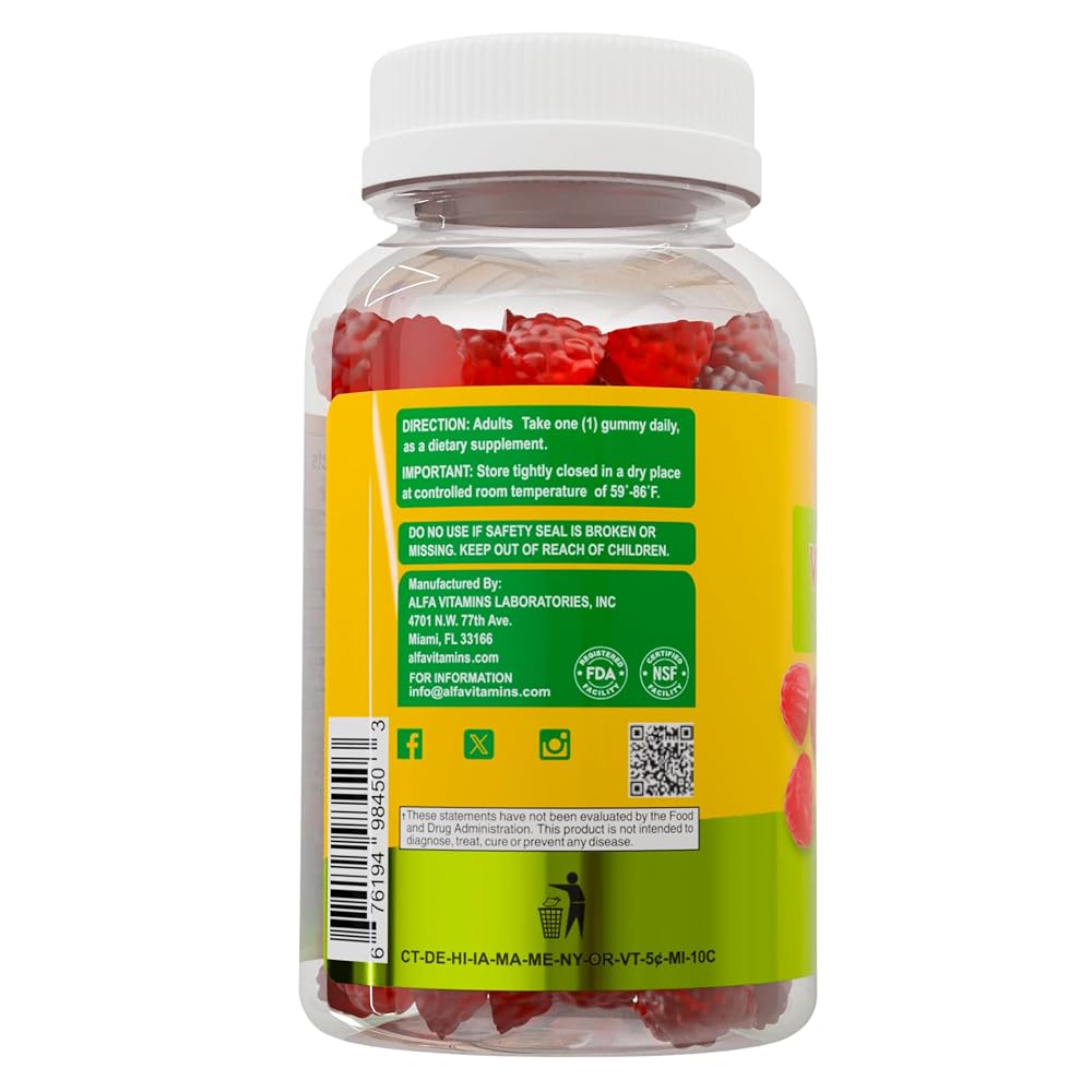 ALFA VITAMINS Vitamin D3 5000 IU Gummies Immune Support - 60 Gummies - image 3
