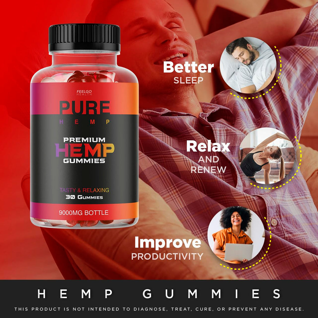 feelgo Pure Hemp Gummies 300 MG - 60 Count (Pack of 2) - image 3
