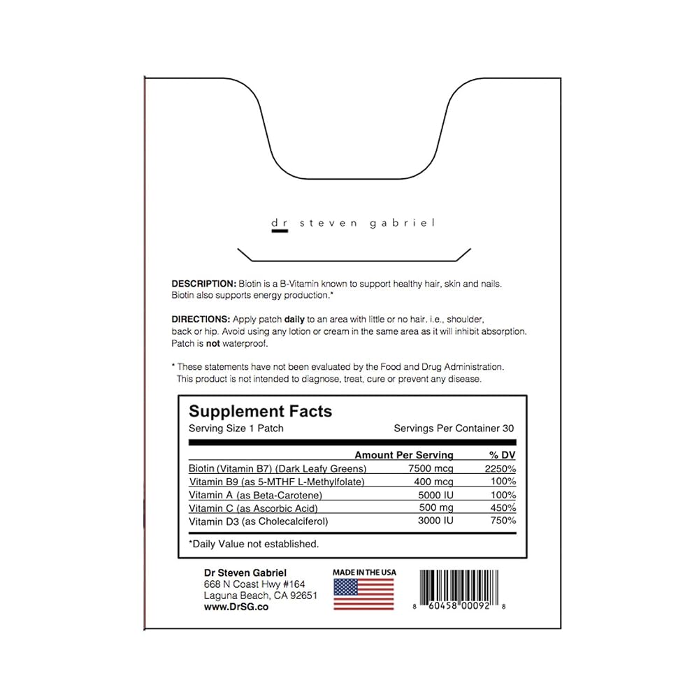 Dr. Steven Gabriel Biotin Patch for Hair Growth - 30 Count - image 3