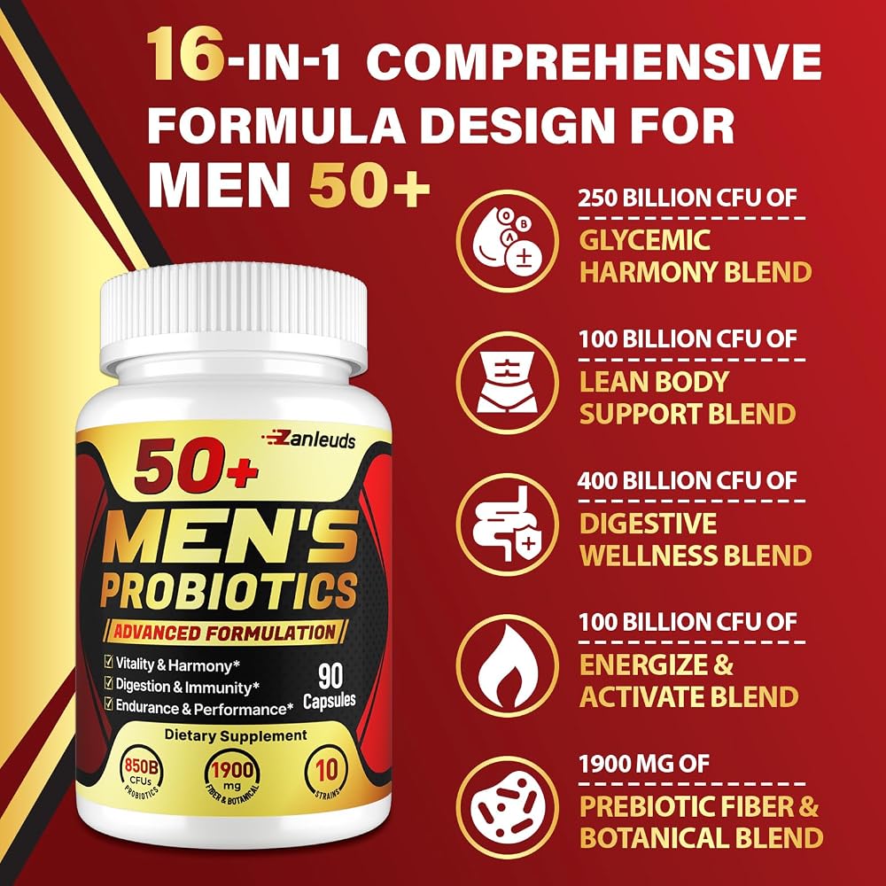 Zanleuds Probiotics for Men for Gut & Digestive Health