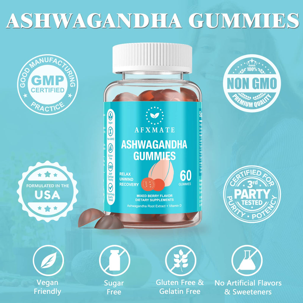 AFXMATE Ashwagandha Gummies with Vitamin D3 - 120 Gummies - image 7