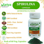 Satya Naturals Spirulina Forte Capsules 500 mg. 60 Veg. Capsule