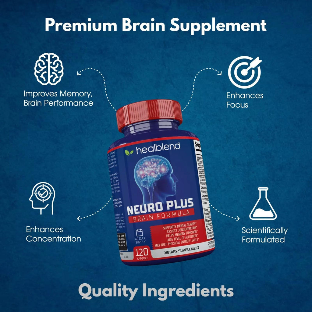 healblend Neuro Plus Brain & Focus Formula - Nootropic Brain Booster