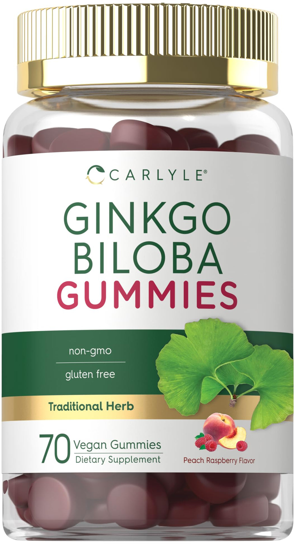 Carlyle Ginkgo Biloba 45:1 Leaf Extract - 70 Gummies