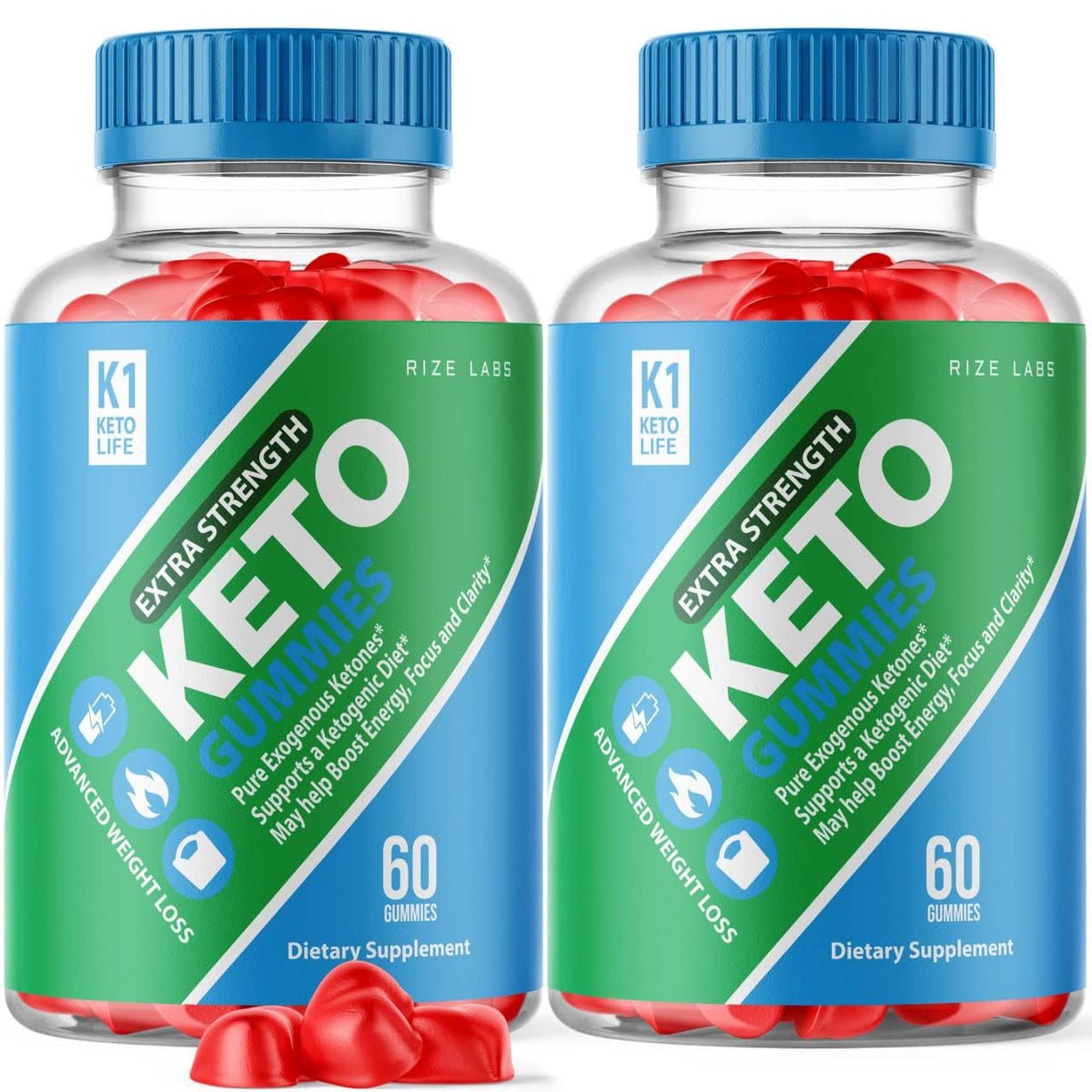 rize labs K1 Keto Life Gummies Advanced Extra Strength - 120 Gummies