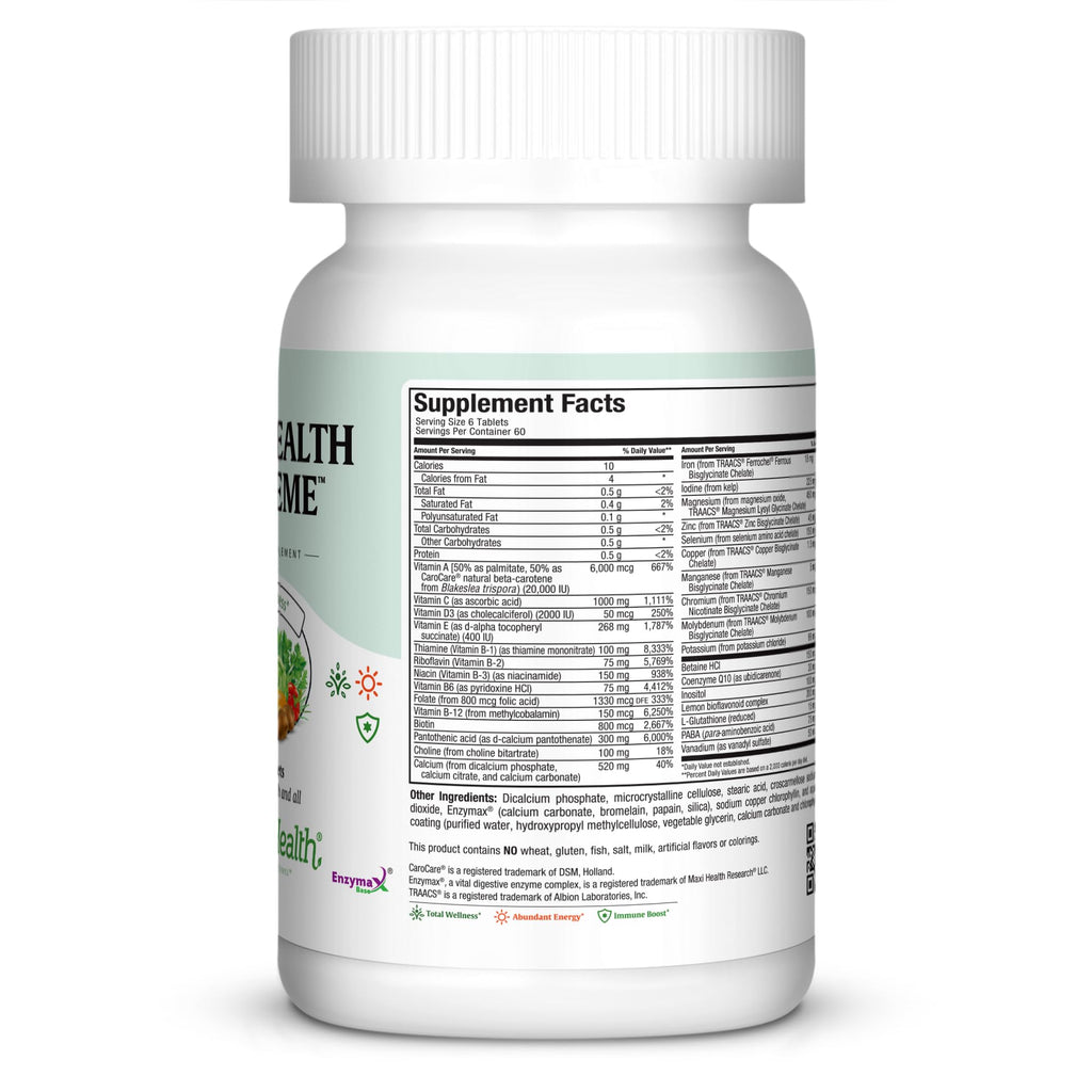 Maxi Health Supreme - High Potency Multivitamin & Mineral Supplement