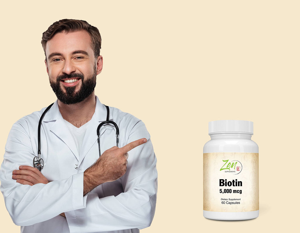 Zen Supplements High Potency Biotin 5,000mcg - 60 Vegetarian Capsules - image 3