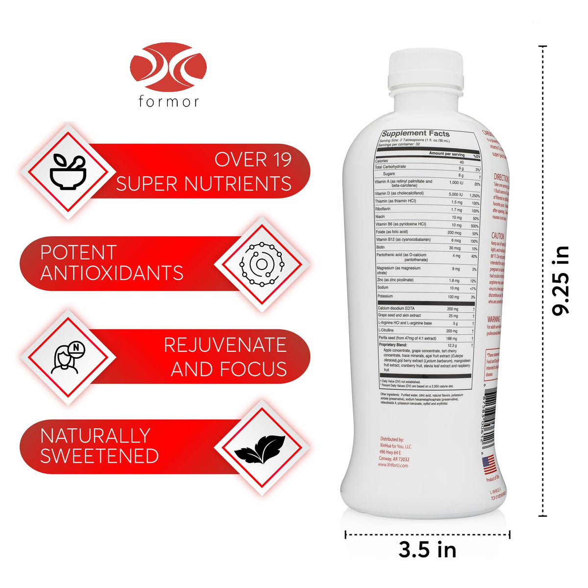 ForMor International Cardio Cocktail Liquid Nitric Oxide - 32 fl oz - image 4