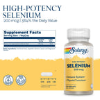 SOLARAY Selenium 200mcg Thyroid Support - 100 Vegetarian Capsules - image 3