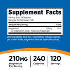 Nutricost Magnesium+ Regular Strength 210mg - 240 Capsules - image 2