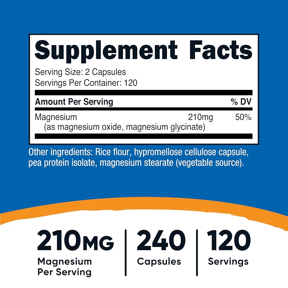 Nutricost Magnesium+ Regular Strength 210mg - 240 Capsules - image 2