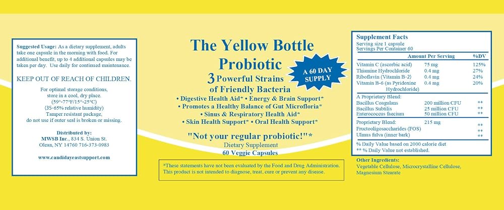 Gottohavit The Yellow Bottle Probiotic - 60 Vegetarian Capsules - image 2