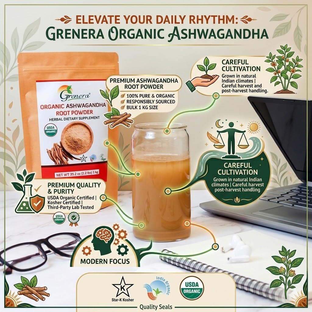 Grenera Organic Ashwagandha Root Powder - 1 kg - image 5