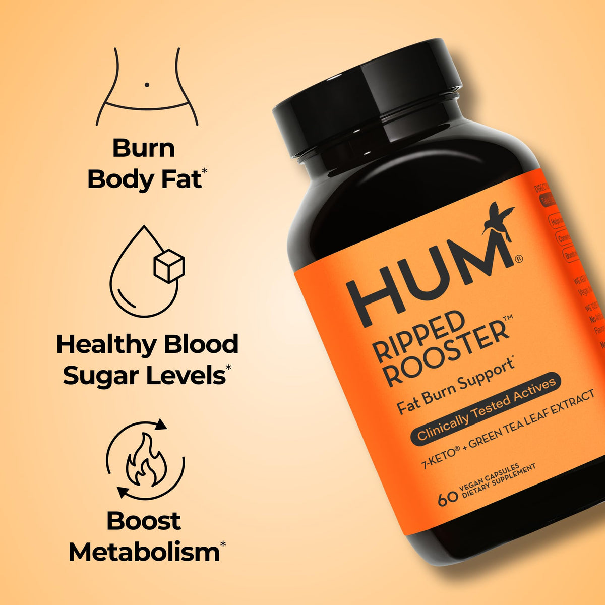 HUM Ripped Rooster Green Tea Extract Metabolism Support - 60 Capsules - image 2
