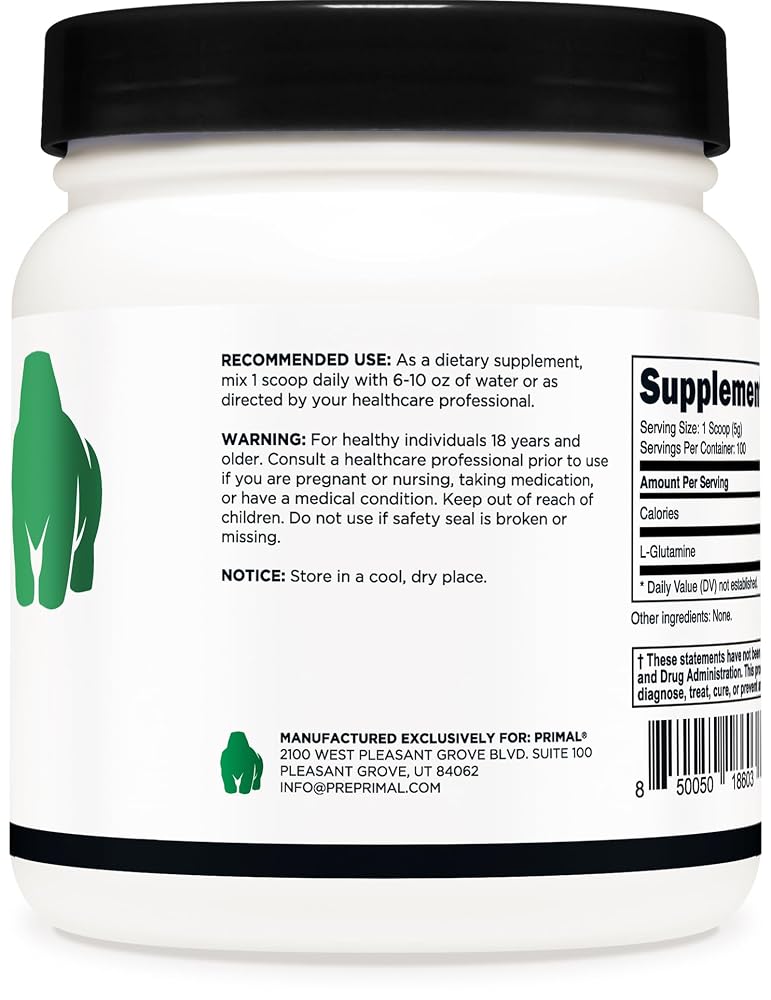 Primal L-Glutamine Powder Unflavored - 100 Servings - image 3